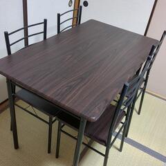 【お話中】ダイニングセット/テーブル+椅子4脚/使用期間1年/配達可能