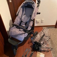 3枚クッションシート付き他備品付き　エアバギーココブレーキ希少グレー