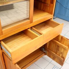 unico(ウニコ)の人気シリーズBREATH(ブレス) チーク無垢材 2面食器棚です！ヴィンテージスタイルのナチュラルな雰囲気のカップボード♪北欧スタイルやカフェ風のお部屋の収納棚に！DF501