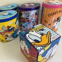 ディズニー缶　4個　紙製お菓子の箱　5点セット