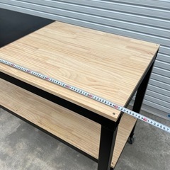 大型作業台キャスター付き(自作スチール製)