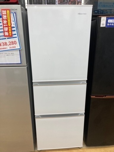 Hisese(ハイセンス)の３ドア冷蔵庫HR-D2801Wのご紹介です。