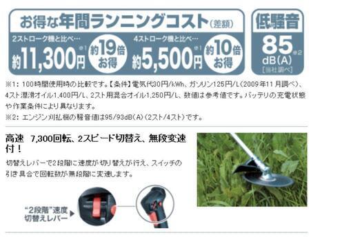 値下げ！！騒音対策に！マキタ 36V 充電式草刈機 Uハンドル MBC231D