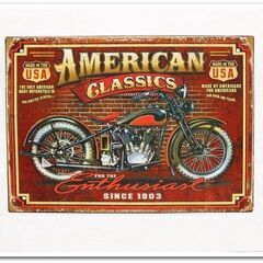 アメリカ雑貨　ブリキ看板　バイク　アメリカンクラシック