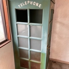 決まりました！値下 電話ボックス テレフォン ボックス 昭和 レトロ 木製