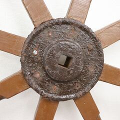 【八直12/18】≪ZJ1278ジ+≫ 舵輪 置物/インテリア 大型 船/舵 木製 オブジェ/飾り物 直径約120cm アンティーク/レトロ 店舗用/お店用 ディスプレイ 