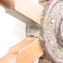 【八直12/18】≪ZJ1278ジ+≫ 舵輪 置物/インテリア 大型 船/舵 木製 オブジェ/飾り物 直径約120cm アンティーク/レトロ 店舗用/お店用 ディスプレイ 