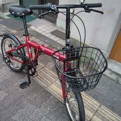 Jeep[ジープ]20吋 折り畳み自転車 外装6段/レッドxブラック