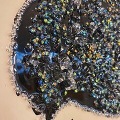 ◆アウトレット品(未使用展示品)◆ クリスタルアート 『バンクシー Love Rat』 水晶パネル アートパネル