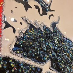 ◆アウトレット品(未使用展示品)◆ クリスタルアート 『バンクシー Love Rat』 水晶パネル アートパネル