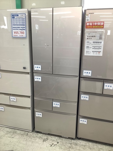 安心の6ヶ月保証付き！！ TOSHIBA　6ドア冷蔵庫　GR-P460FD  2019年製　462L