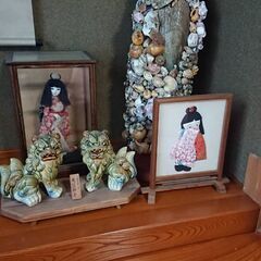 日本人形 シーサー 置物 壺