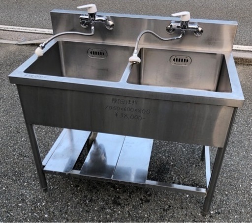 ⭐︎中古品　2槽シンク　1050×600×800mm  厨房用品⭐︎