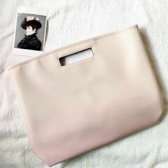 【未使用】フラットバッグ 手提げ鞄 ピンクのグラデーション A4サイズ