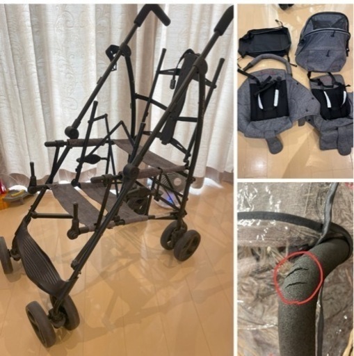 キンダーワゴン DuoCity HOP2 レインカバー付き 分解清掃済み