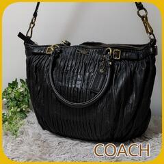 COACH A4収納 ショルダー ハンド バッグ 2way 黒 ...