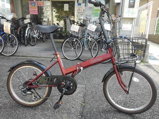 名古屋プレミアム商品券＆金シャチマネーOK！中古自転車２６１１　折り畳み　２０インチ　６段ギヤ　ワイヤー錠　ライトは付属していません