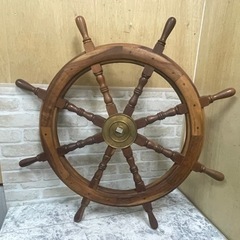 船の舵　舵輪　ハンドル　アンティーク