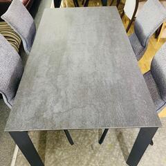 クールモダン セラミック天板ダイニングテーブル5点セット