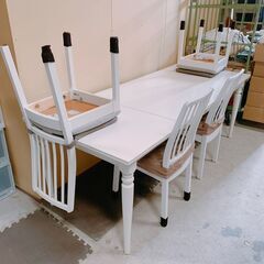 526 イケア IKEA 可変テーブル 椅子4脚セット