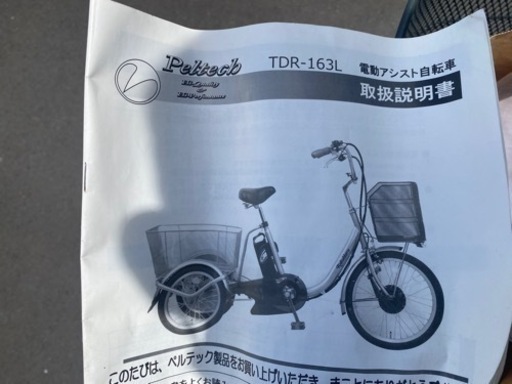 エンドウ商事 電動アシスト自転車 三輪車 20インチ ペルテック TDR-163L