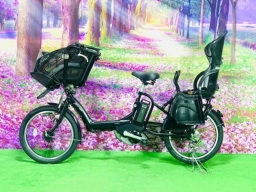❽ 5233子供乗せ電動アシスト自転車ブリヂストン3人乗り対応20インチ