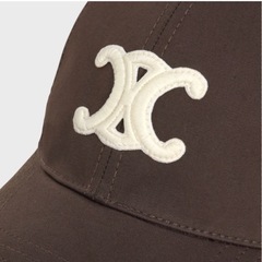 CELINE 【新品タグ付き】トリオンフ ベースボールキャップ / カカオL