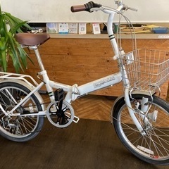 前後タイヤ・チューブ新品！】6段変速 20インチ折りたたみ自転車 オレンジ