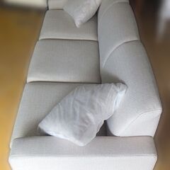 自社配送は札幌市内限定】3人掛け布ソファ ベージュ系 幅175