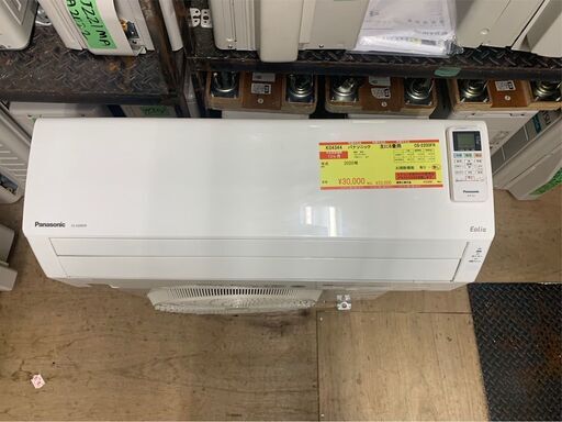 K04344　パナソニック　中古エアコン　主に6畳用　冷房能力　2.2KW ／ 暖房能力　2.2KW