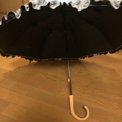 サンバリア100 日傘 完全遮光 遮熱 UVカット 人気色 フロスト ブルー フリル 木曲がり手元 