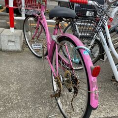 🚲「決まりました」自転車　ママチャリ　ピンク