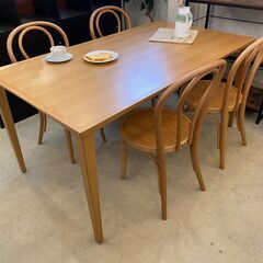 宇都宮でオシャレな家具を探すなら『オトワリバース！』美品 IDC秋田木工 ダイニングテーブルセット テーブル チェア 5点セット ナチュラル 中古品