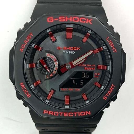 【中古品】カシオ CASIO ジーショック G-SHOCK ソーラー腕時計 GA-B2100 ブラック×レッド 20気圧防水 メンズ