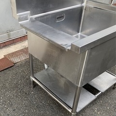 業務用 ソイルド 1槽シンク 二口蛇口付き 幅870×奥720×高さ810+150(mm) 流し台 一層 一槽 キッチン 手洗い場 厨房機器 1層シンク 大阪発