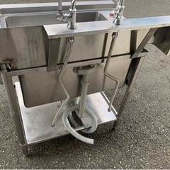 業務用 ソイルド 1槽シンク 二口蛇口付き 幅870×奥720×高さ810+150(mm) 流し台 一層 一槽 キッチン 手洗い場 厨房機器 1層シンク 大阪発