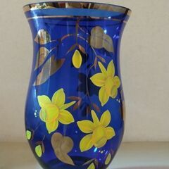 ボヘミア カリグラス チェコスロバキア製 花瓶