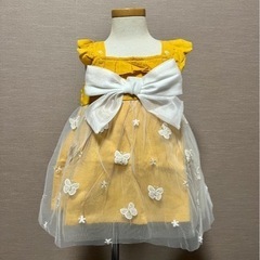 新品未使用 ベビー服 ワンピース チュールスカート リボン