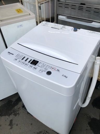 【配送可能】2020年　Hisense 簡易乾燥機能付き洗濯乾燥機 5.5kg HW-T55D ホワイト