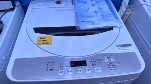 洗濯機41 SHARP 2018年製 4.5kg 大阪府内全域配達無料 設置動作確認込み 保管場所での引取は値引きします