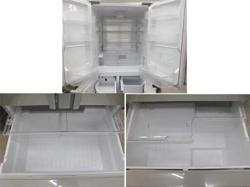 格安！ 冷蔵庫 447L 6ドア 2010年製 シャープ SJ-PF45S シルバー 685x1800x650mm 自動製氷 フレンチドア 大き目 大容量 ファミリーサイズ SHARP 400Lクラス 400リットル 札幌 西野店