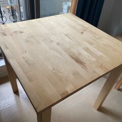 イケア テーブル(75cm正方形）パイン材 INGO