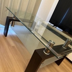 【ネット決済】ガラスローテーブル