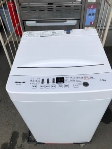 北九州市内配送無料　保証付き　2020年　Hisense 簡易乾燥機能付き洗濯乾燥機 5.5kg HW-T55D ホワイト