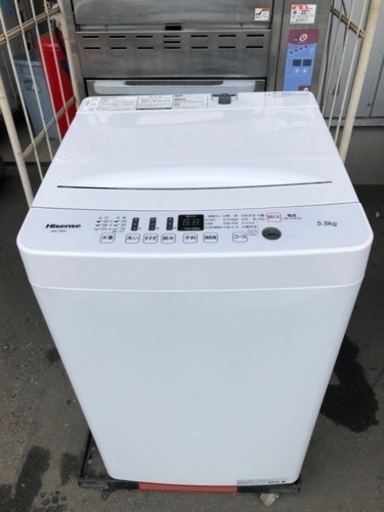 北九州市内配送無料　保証付き　2020年　Hisense 簡易乾燥機能付き洗濯乾燥機 5.5kg HW-T55D ホワイト