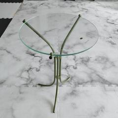 コーナーサイド　テーブル　天面ガラス