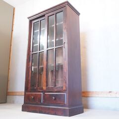 T1444☆展示品☆和光　WAKO　水屋　NEW北樹　違い棚　樺材　カバ　食器棚 T1444☆展示品☆和光 WAKO 水屋 NEW北樹 違い棚 樺材 カバ