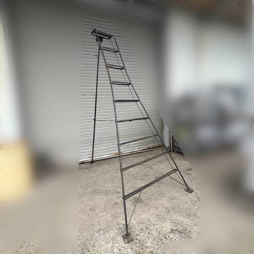 WY4/92 園芸脚立 三脚 鉄製 三脚脚立 梯子 ハシゴ はしご 植木屋 約2m70cm 園芸 DIY アンティーク★直接引き取り限定 ※千葉県市川市