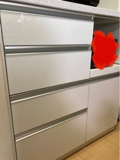 ニトリ 食器棚 キッチンボード レジューム ホワイト 白 90cm ニトリ 幅