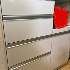 ニトリ 食器棚 キッチンボード レジューム ホワイト 白 90cm